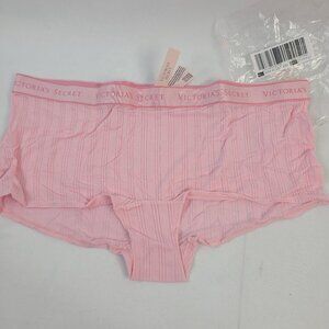 NWT Victoria's Secret Women's Pink Ribbed Boyshort Underwear XXL